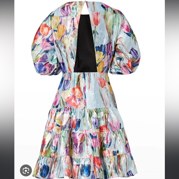 Arlette Metallic Tulip Minidress - Picture 5 of 6